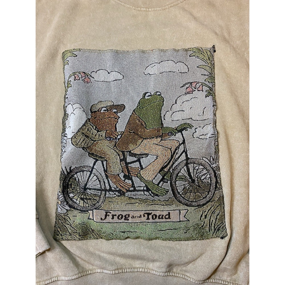 Frog and Toad Best Friends Beige Long Sleeve Vintage Sweat Shirt Medium Tapestry - Picture 3 of 12